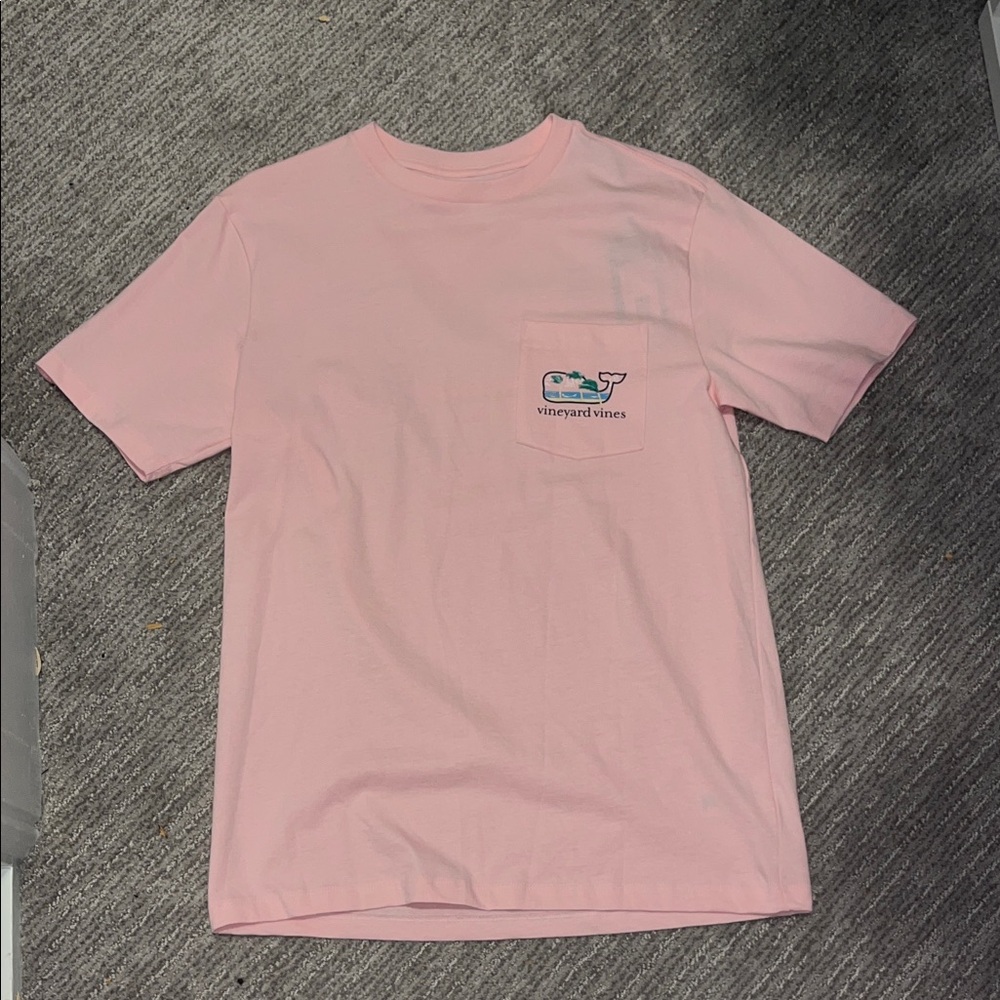 Vineyard Vines Light Pink Tee with Whale Logo